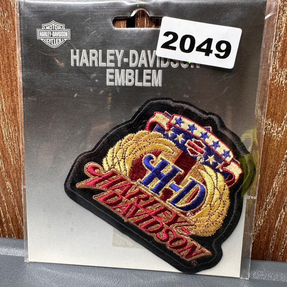 NEW 2005 Harley-Davidson 4" Embroidered Patch Emblem Eagle Wings Stars Y2K RARE